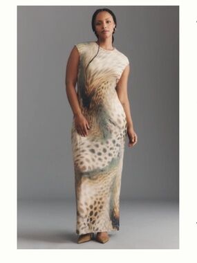 AFRM Cap Sleeve Mesh Maxi Dress